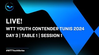 LIVE  T1  Day 3  WTT Youth Contender Tunis 2024  Session 1 [upl. by Elayor]