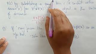 Inference rules for quantifiers  FOL  Artificial intelligence  Lec33  Bhanu Priya [upl. by Angil]