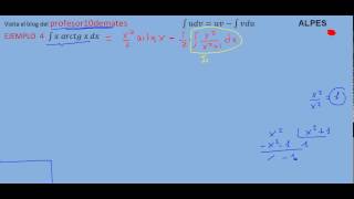 Integrales por partes 06 ejemplo 4 x por arcotangente parte 2 [upl. by Svirad]