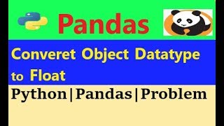 pandas object data type to floatpython pandasdata analysis with python [upl. by Euginimod]