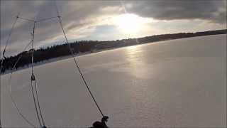 Kite Skiing In Kagawong Manitoulin Island [upl. by Iams]