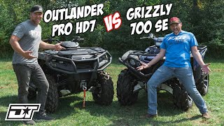 Battle of The 700 Singles Yamaha Grizzly 700 vs Can Am Outlander Pro HD7 [upl. by Cristin]