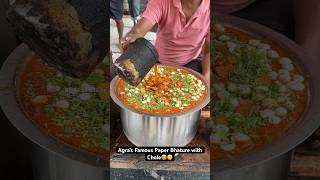 Agra’s Famous Paper Bhature with Chole😍😋 Indian Street Food [upl. by Aratihc852]