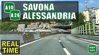 SAVONA  ALESSANDRIA  Autostrade dei Fiori A10 e dei Trafori A26  REAL TIME [upl. by Billen48]