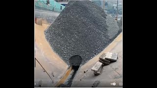 Relaxing sound with Conveyor belt unloading sand on big ship ll Amazing work 2 [upl. by Pablo]