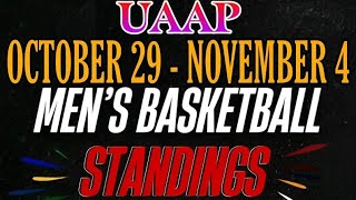 🔴 UAAP TEAMS STANDINGS OCTOBER 29  NOVEMBER 4 2023  MENS BASKETBALL STANDINGS [upl. by Ahsikram897]