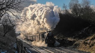 Winter Magic  LMS 44932 Pounds Over Blea Moor  The Winter Cumbrian Mountain Express [upl. by Ittocs]