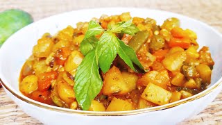 রেস্টুরেন্টের স্বাদে নিরামিষ সবজি  Restaurants style niramish mixed nvegetables [upl. by Tenay]