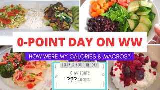 CHALLENGE 0POINT MEALS  FULL DAY OF EATING ON WW  How low were my calories amp macros [upl. by Skantze]