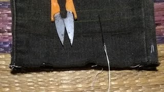 Sewing tricks and tips jeans leg crease [upl. by Llednor]