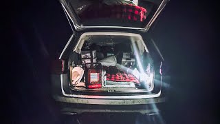 Solo Car Camping In Below Freezing Temperatures [upl. by Ecadnarb]