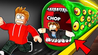 ROBLOX CHOP AND FROSTY ESCAPE THE TRAINEATER MAYHEM [upl. by Ledda]