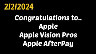 Congratulations to Apple Apple Vision Pros and Apple AfterPay [upl. by Kathrine877]