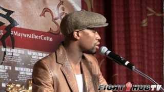 Floyd Mayweather Jr vs Miguel Cotto Los Angeles Press Conference highlights [upl. by Aihsemek]