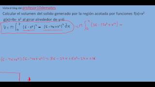 Integrales Volumen generado por 2 curvas al girar alrededor del y6 02 [upl. by Shreeves947]