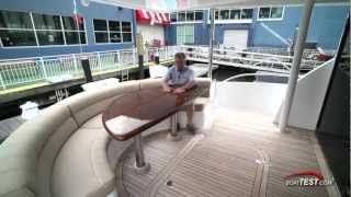 Hatteras 60 Motor Yacht Features 2012 By BoatTestcom [upl. by Ahsinat709]