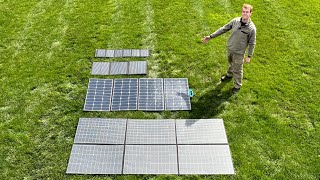 Portable Solar Panel Comparison Small to HUGE Allpowers 600W SP039 [upl. by Amandie]