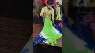 Tie dye blue parrot saree tiedye [upl. by Imis]