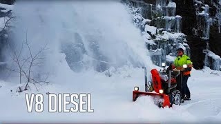 My V8 Diesel Snowblower in Action [upl. by Enisamoht]