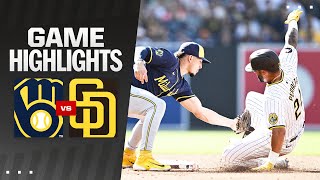 Brewers vs Padres Game Highlights 62224  MLB Highlights [upl. by Ardnosak452]