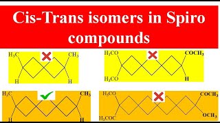 Lec6  Cis trans isomerism in spiro compounds  Geometric isomerism in spiro compounds [upl. by Bevus]