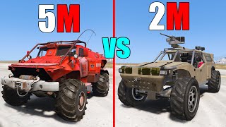 BLINDADO de 5 MILLONES vs BLINDADO de 2 MILLONES en GTA 5  CUAL SERA el GANADOR [upl. by Tlok]