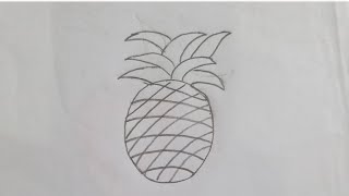 how to make a pineapple drawing step by step easy drawing for kids [upl. by Notecnirp]