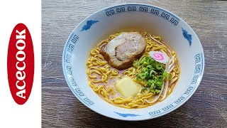 Acecook Nomihosu Ippai Miso Butter Ramen  Japan  Instant Noodle Recipe Time  EP 1295 [upl. by Ettennahs]