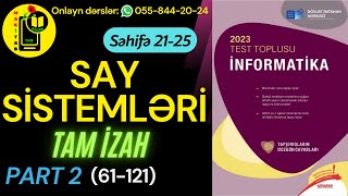 DİM TEST TOPLUSU İNFORMATİKA 2023  SAY SİSTEMLƏRİ  61121  PART 2 [upl. by Elvin223]