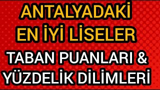 LGS 2020 ANTALYADAKİ EN İYİ LİSELER LGS TERCİH SIRALAMASI [upl. by Odrareg]