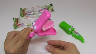 Japanese Candy amp Snacks 264 Weird Crocodile Lollipop Candy [upl. by Rankin]