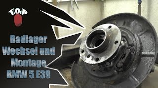 BMW E39 Touring Radlager wechseln aufpressen montieren Schraubenpresse Hinterachse Tutorial [upl. by Stoeber]