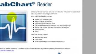 An Introduction to ADInstruments LabChart Reader [upl. by Nahtannhoj383]