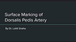 Surface Marking of Dorsalis Pedis Artery [upl. by Htebazle]