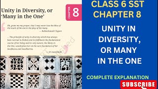 UNITY IN DIVERSITY OR MANY IN THE ONE I CLASS 6 I CHAPTER 8 SST class6sst newncert class6 [upl. by Ayerim362]