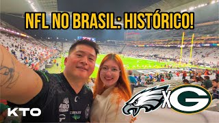 O PRIMEIRO JOGO DA HISTÓRIA DA NFL NO BRASIL  Green Bay Packers 29 x 34 Philadelphia Eagles [upl. by Ellinad20]