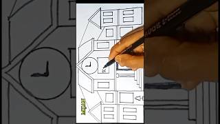 How to drawing a School short youtubeshorts trending drawing viral MijanCraft [upl. by Dominus817]