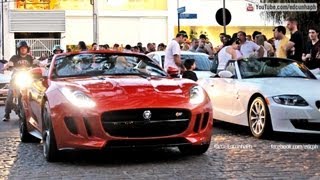 2014 Jaguar FType V8 S and V6 S in Curitiba  Revs and hard accelerations Loud Sounds [upl. by Naret639]