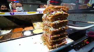 Indore Biggest Sandwich Rs 150only Madhuram sandwich indore street food Video [upl. by Ahsimak]