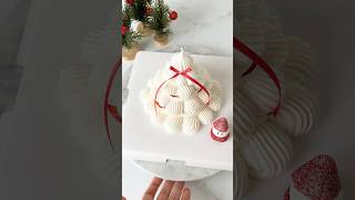 White Christmas Tree Pavlova 🎄🍓 Sweet fun to make and perfect for the holidays✨ holidaybaking [upl. by Wina83]