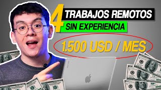 4 Trabajos REMOTOS para GANAR DINERO Real sin Experiencia 💰 Desde Casa [upl. by Crispen238]