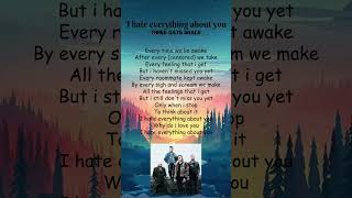 Three Days Grace  I Hate Everything About You Lyrics shorts [upl. by Marcela422]