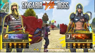 SK SABIR BOSS VS JIGS  BEST VS BEST  FREE FIRE BATTLEGROUND [upl. by Cristine]