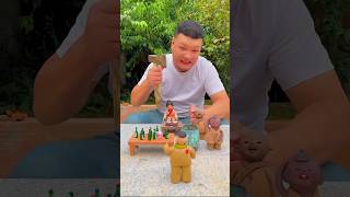 A story of bee 🐝mini wood toywood working art skill wood  handcrafts  shorts [upl. by Bret]