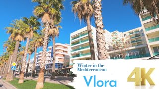 Winter in the Mediterranean  Vlora Albania 4K [upl. by Ilehs526]