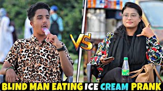 Blind Man Eating Ice Cream Prank on Cute Girl  Challenger Boys [upl. by Htesil]