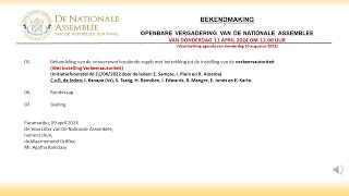 11 APRIL 2024  OPENBARE VERGADERING VAN DE NATIONALE ASSEMBLEE [upl. by Nichola]