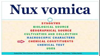 Alkaloids Pharmacognosy  NUX VOMICA  Pharmacogonosy of Nux Vomica  pharmacogonosy lecture [upl. by Senilec]