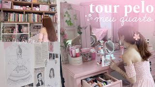 TOUR PELO MEU QUARTO 🎀🛏️ penteadeira  escrivaninha guardaroupa… [upl. by Nirra]