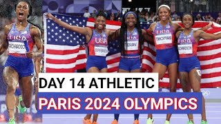 Sha Carri Richardson UNLESHES  womens Final 100 to Gold 4×100m on Day 14  Paris 2024 Olympics [upl. by Weihs923]